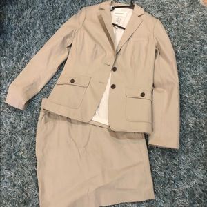 Banana Republic khaki skirt suit.